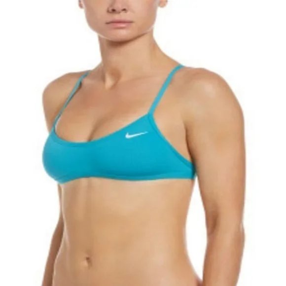 Nike Swim Cutout Bikini Top - Aquamarine   NWT - Picture 1 of 3